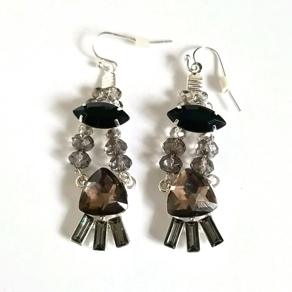 triangular Rhinestone chandelier earrings